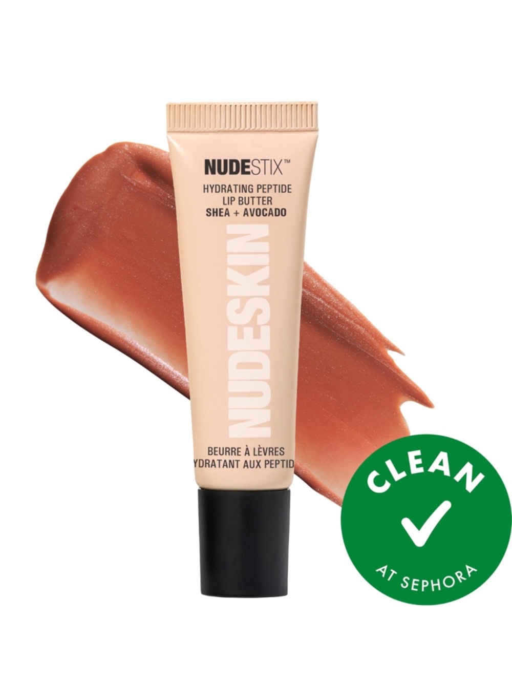 NUDESTIX Lip Butter Hydrating Peptide - Warm Brown Tint
